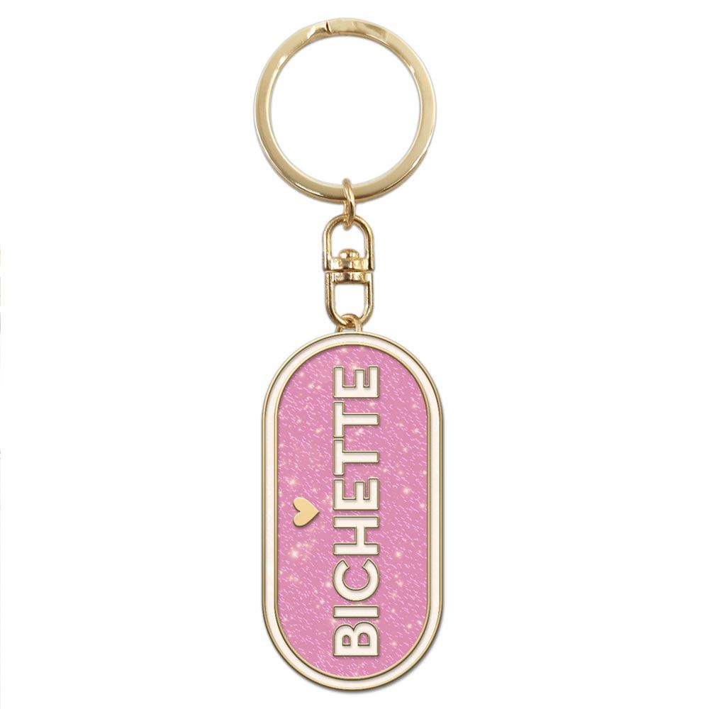 Porte cles paillettes bichette
