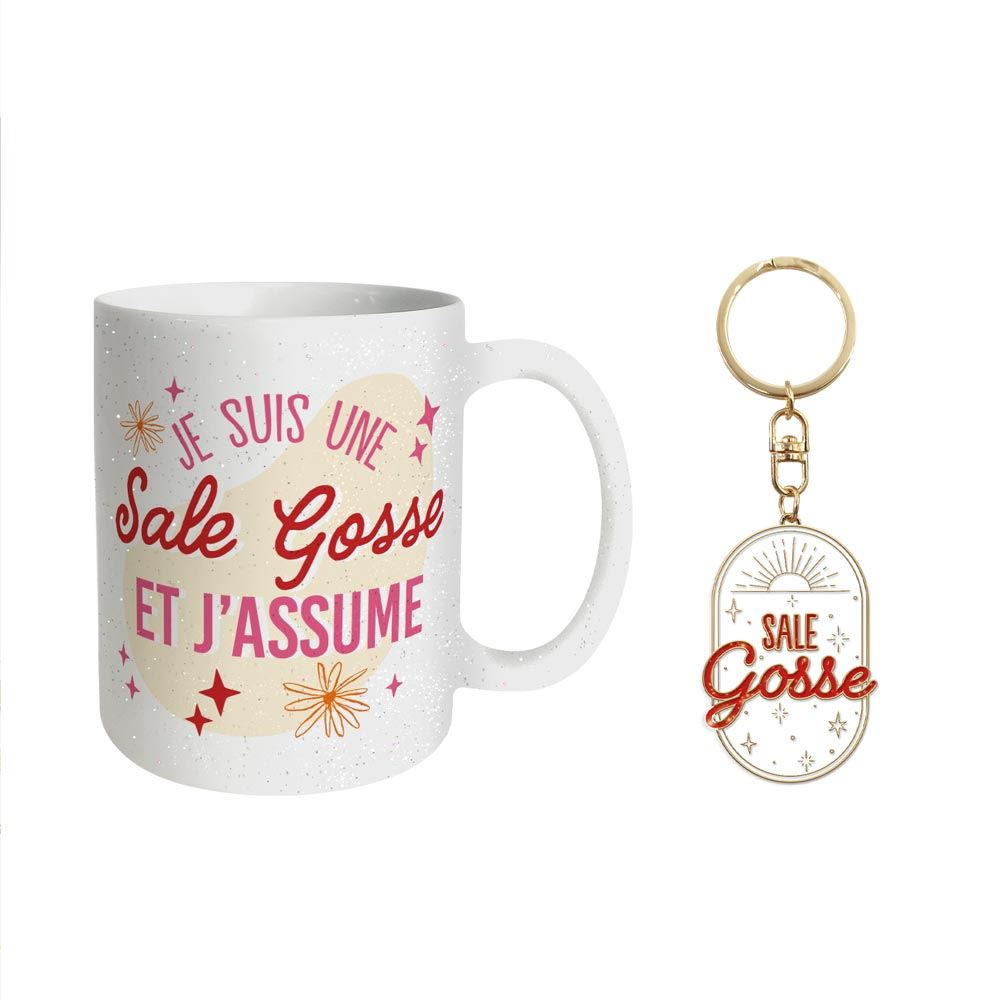 Coffret mug porte cles paillettes sale gosse
