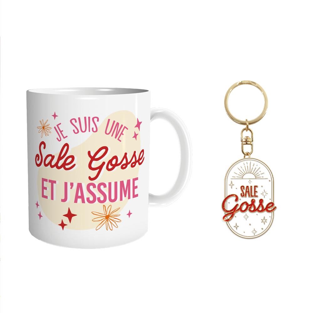 Coffret mug porte cles paillettes sale gosse
