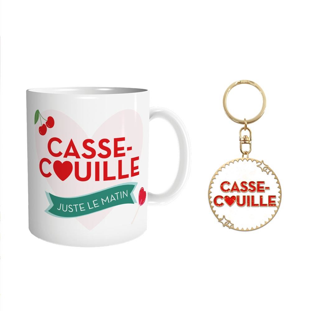 Coffret mug porte cles paillettes casse couille