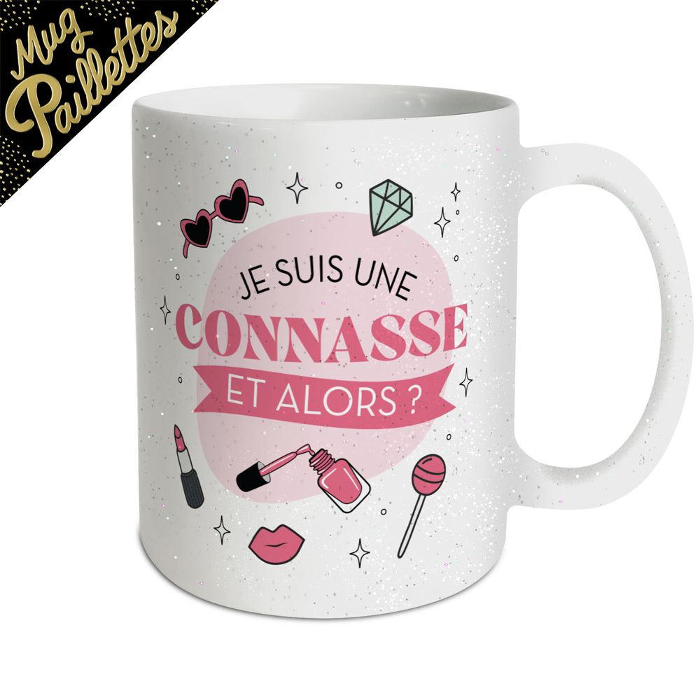 Mug a paillettes connasse