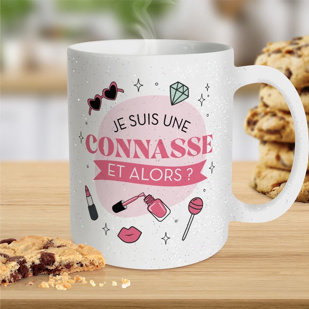 Mug a paillettes connasse