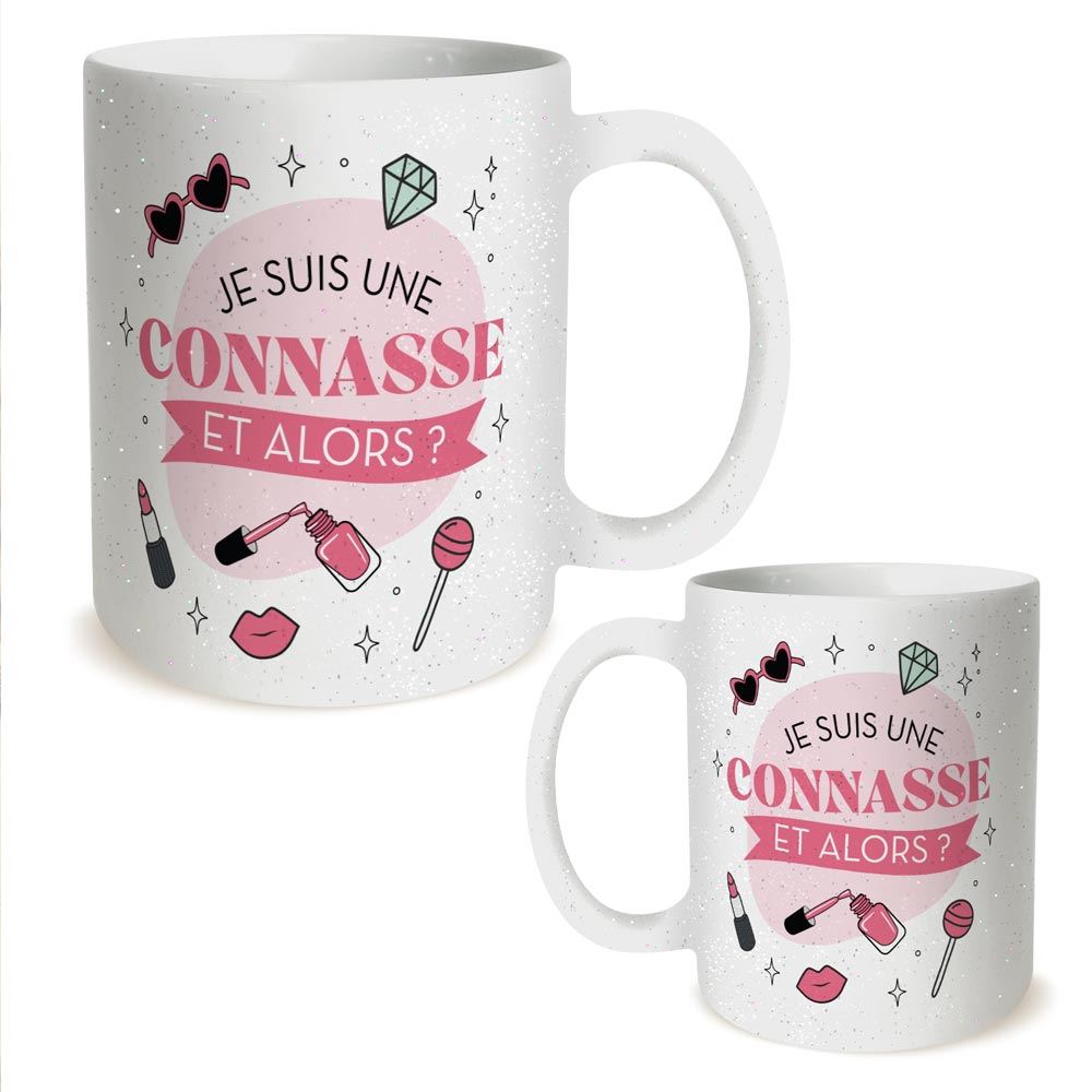Mug a paillettes connasse