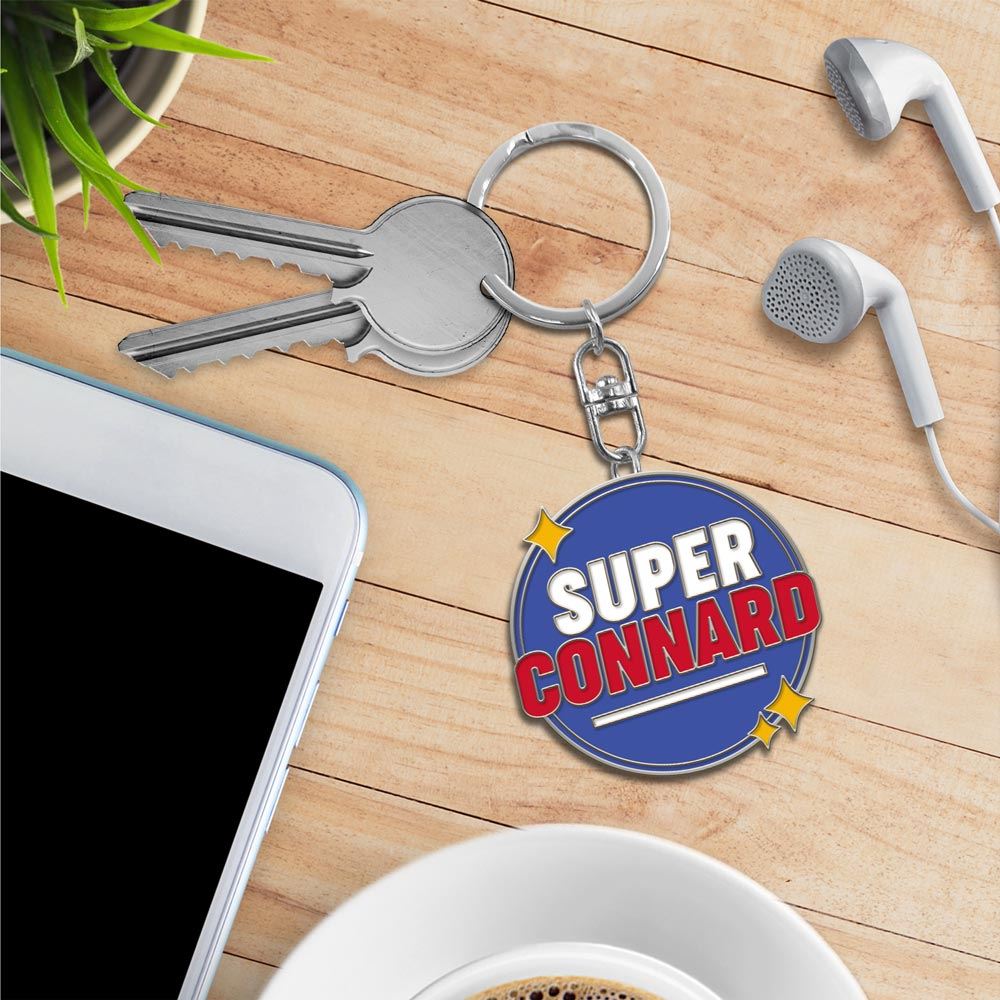 Porte cles metal humo super connard