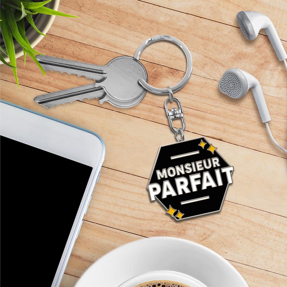 Porte cles metal humo monsieur parfait