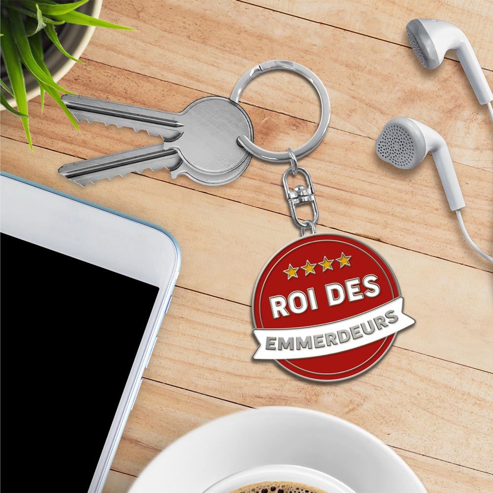 Porte cles metal humo roi des emmerdeurs