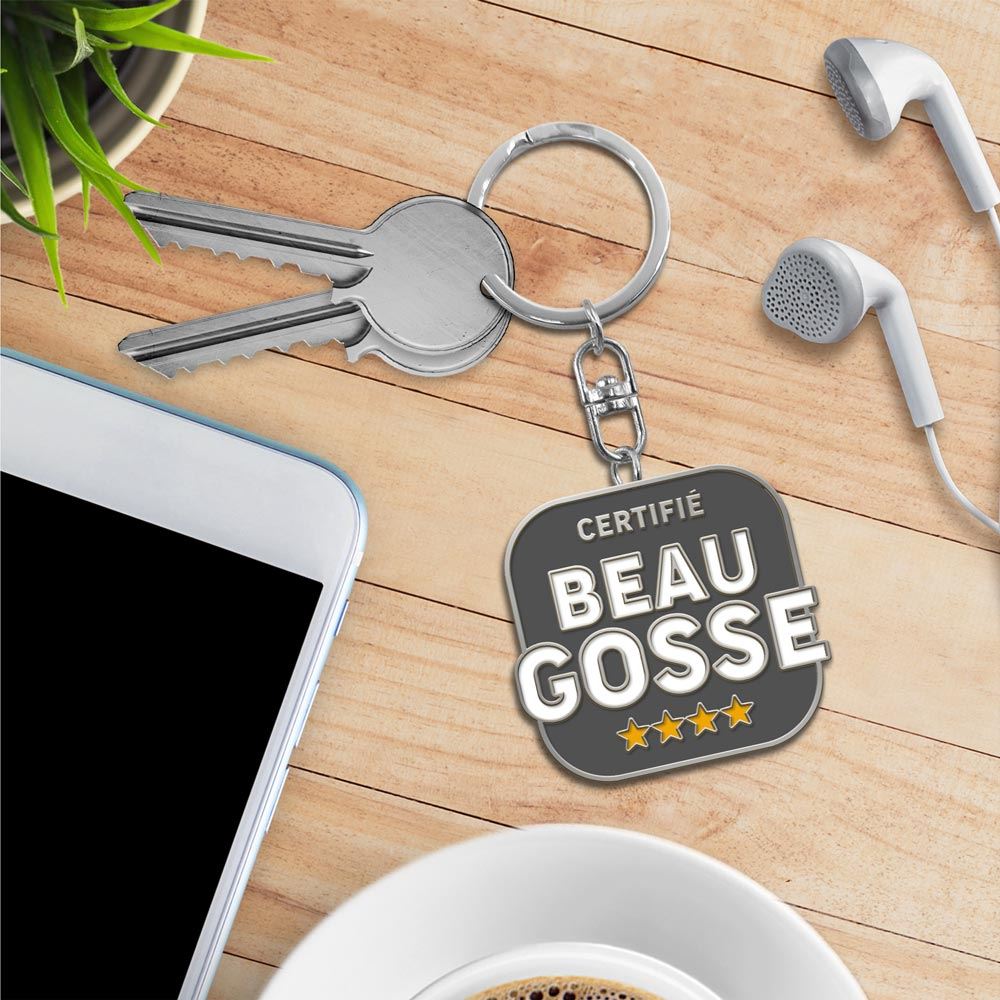 Porte cles metal humo beau gosse