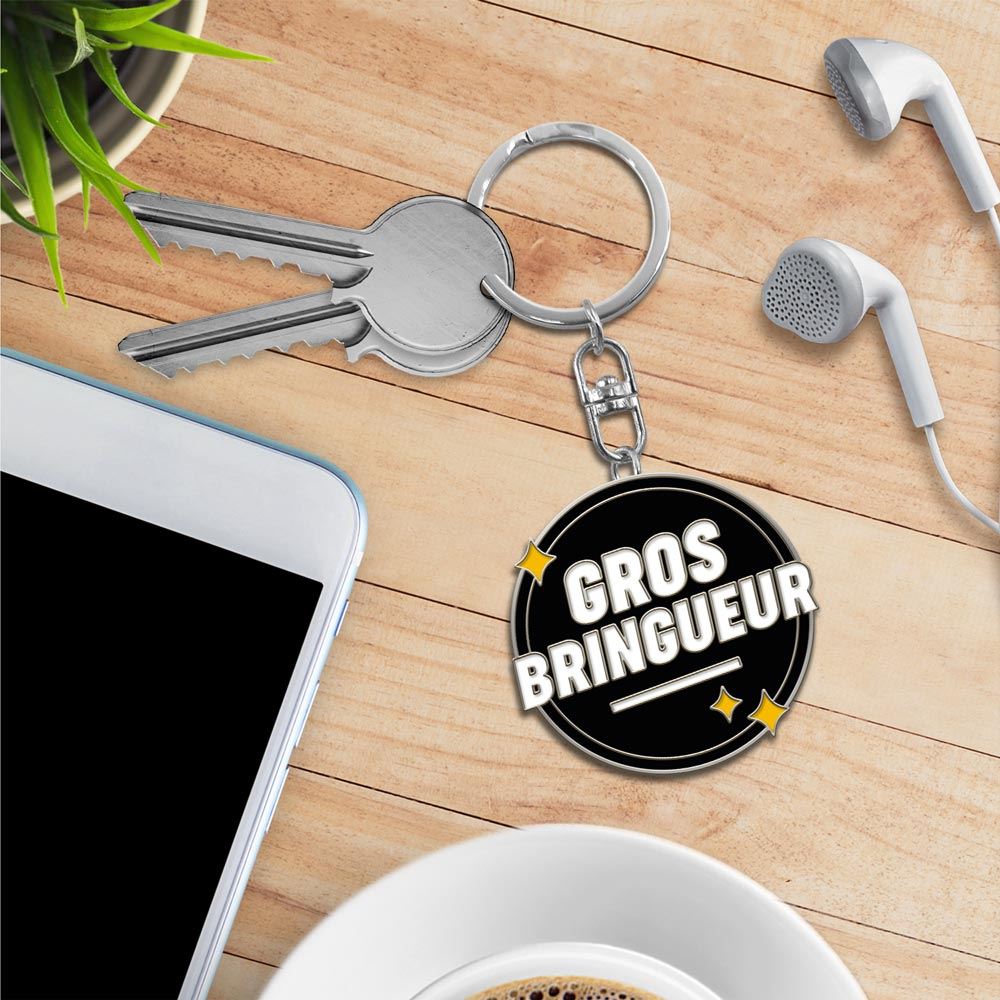 Porte cles metal humo gros bringueur