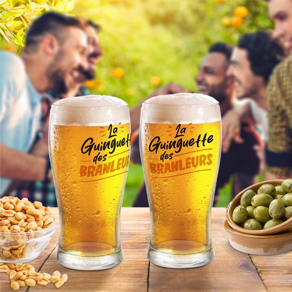 Coffret verre a biere humo guinguette des branleurs