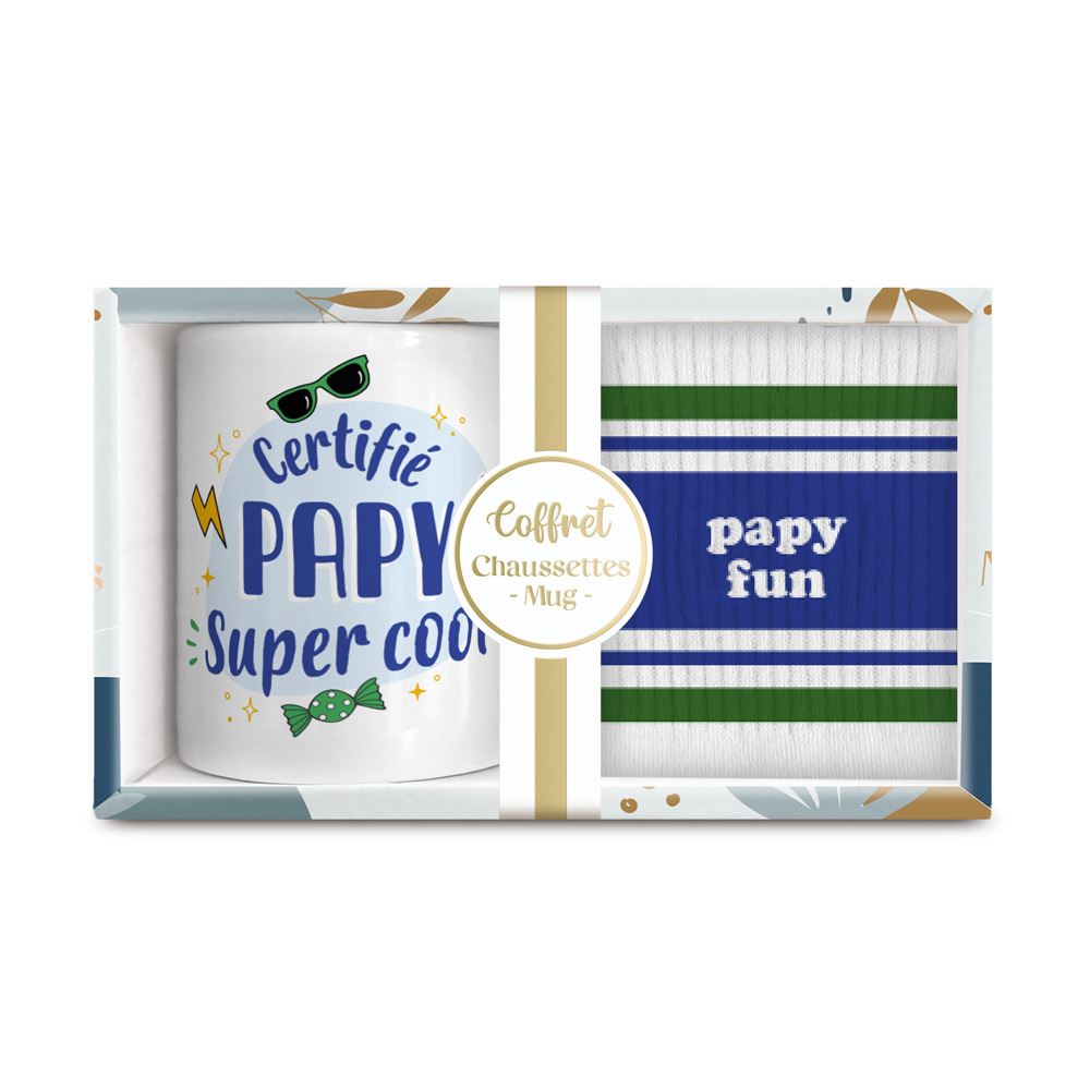 Coffret mug chaussettes papy fun