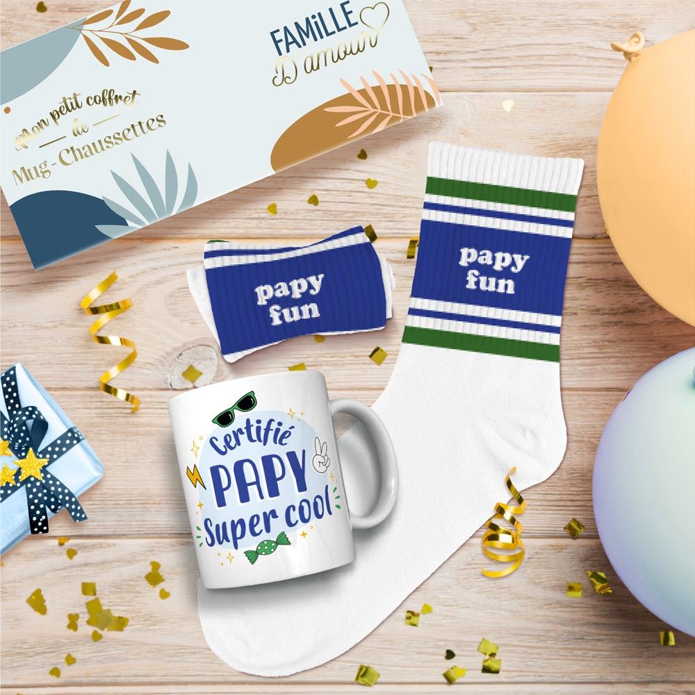 Coffret mug chaussettes papy fun