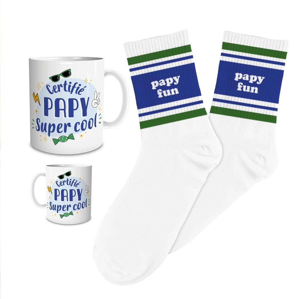 Coffret mug chaussettes papy fun