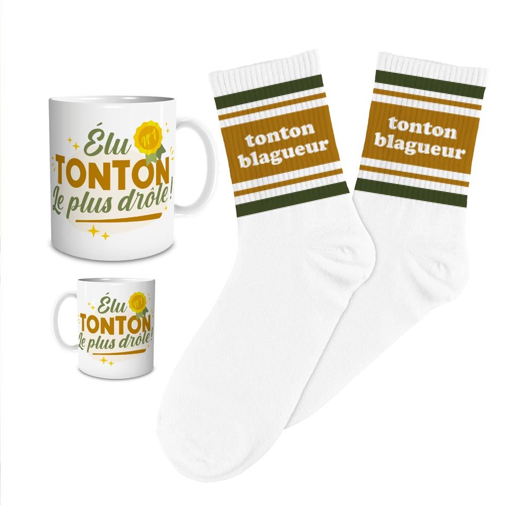Coffret mug chaussettes tonton blagueur