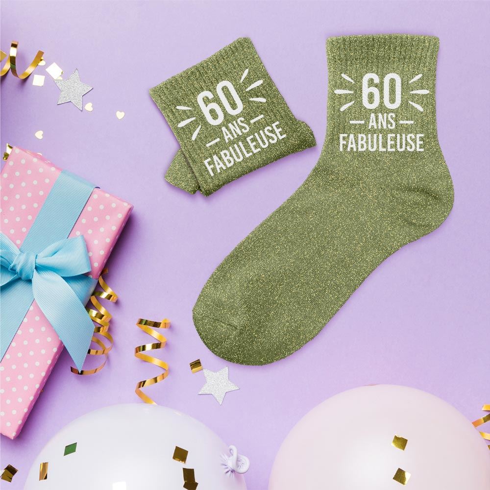 Chaussettes paillettes 60 ans