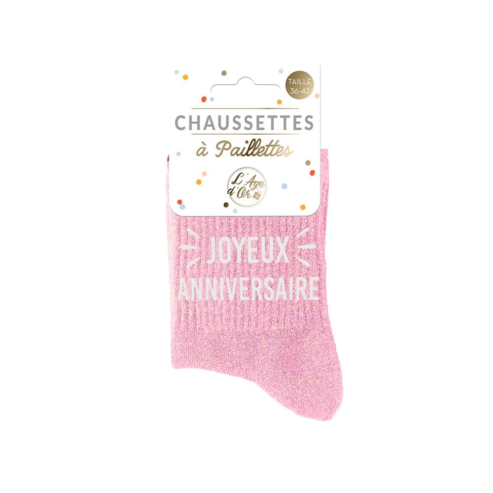 Chaussettes paillettes anniversaire