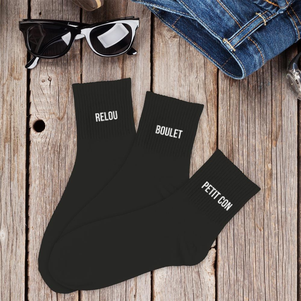 Coffret trio chaussettes homme relou noir