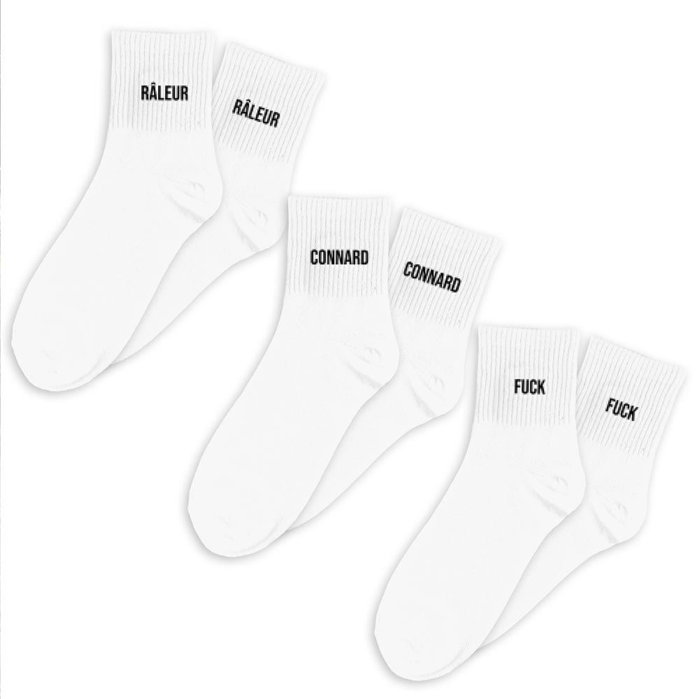 Coffret trio chaussettes homme raleur blanc