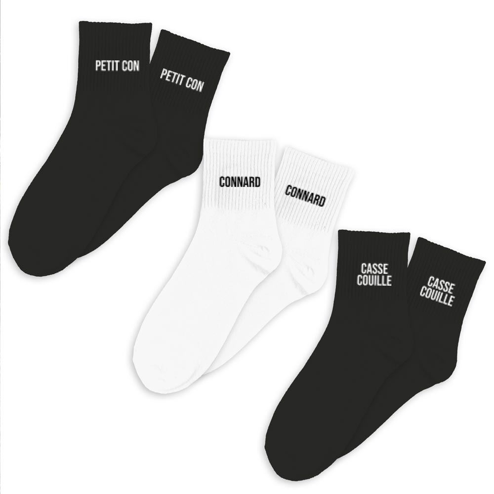 Coffret trio chaussettes homme petit con duo