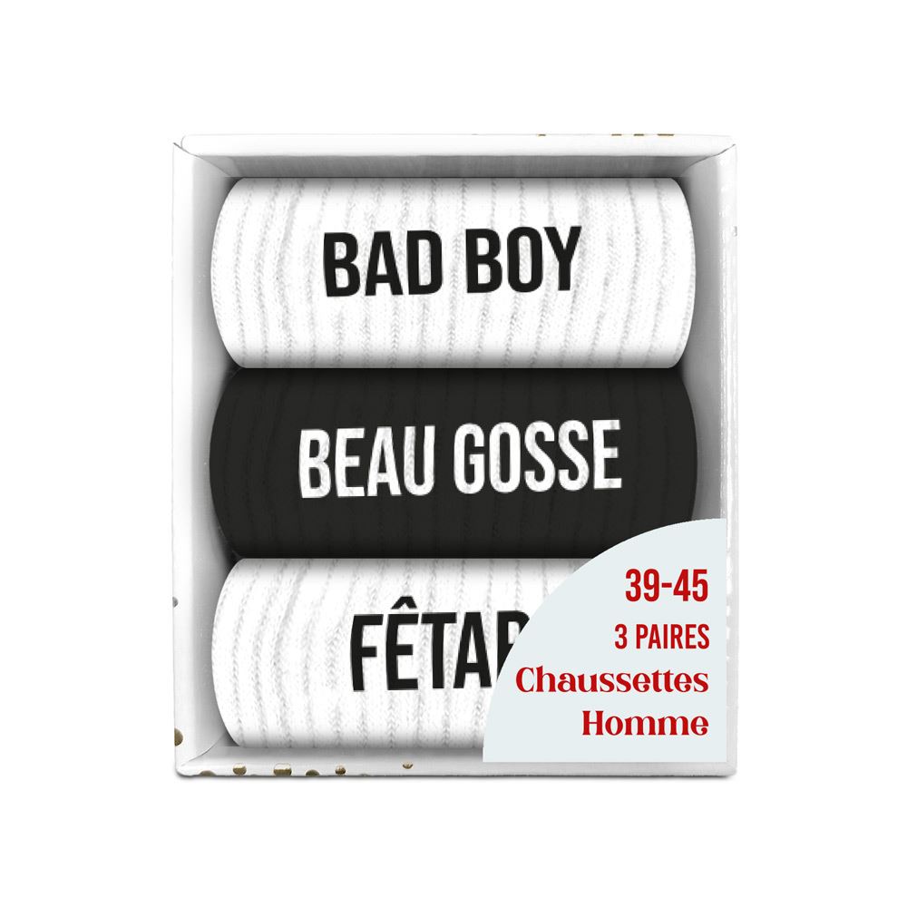 Coffret trio chaussettes homme bad boy duo