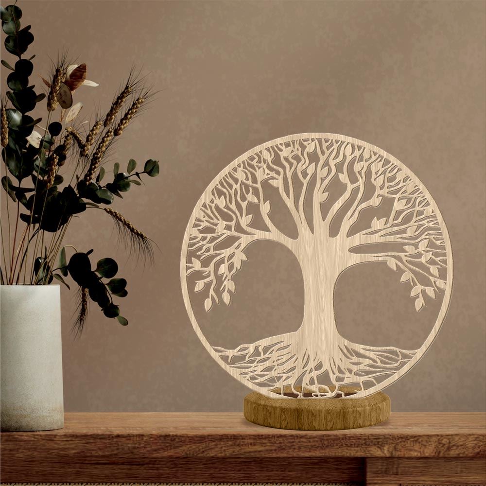 Deco bois laser a poser arbre de vie bois
