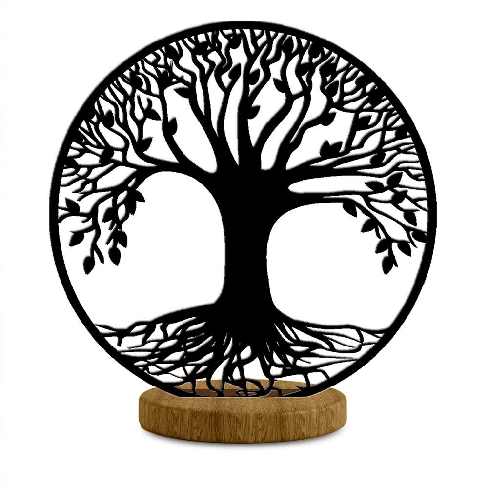 Deco bois laser a poser arbre de vie noir