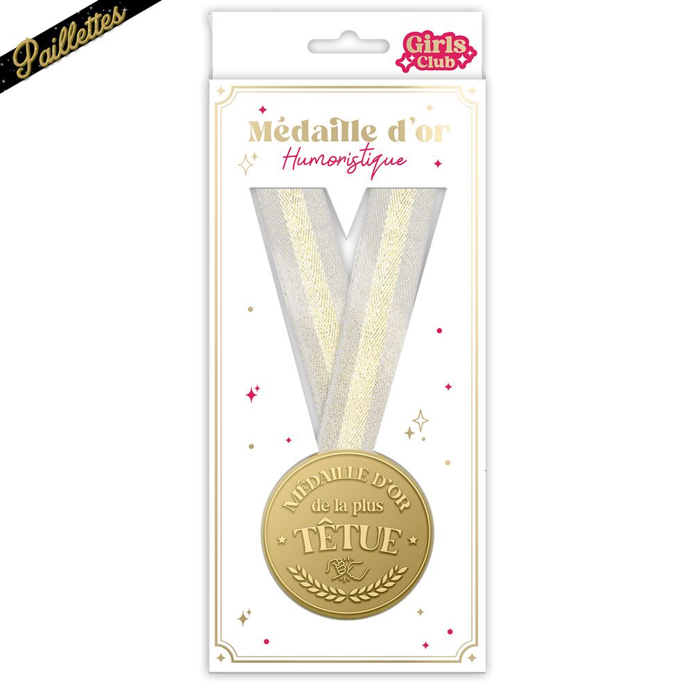 Medaille d or humoristique tetue