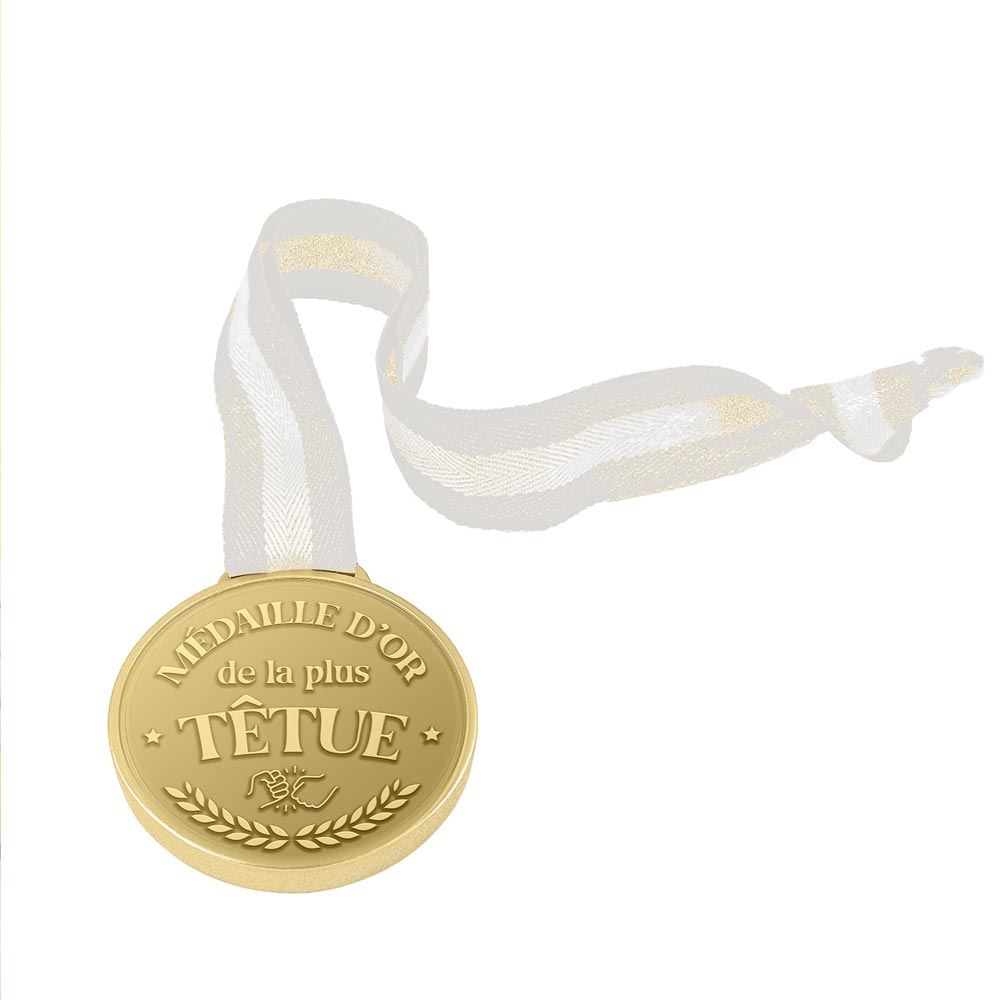 Medaille d or humoristique tetue