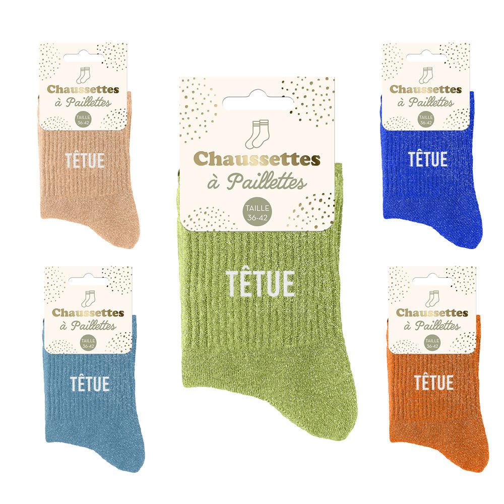 Chaussettes paillettes tetue 5mods /15pcs