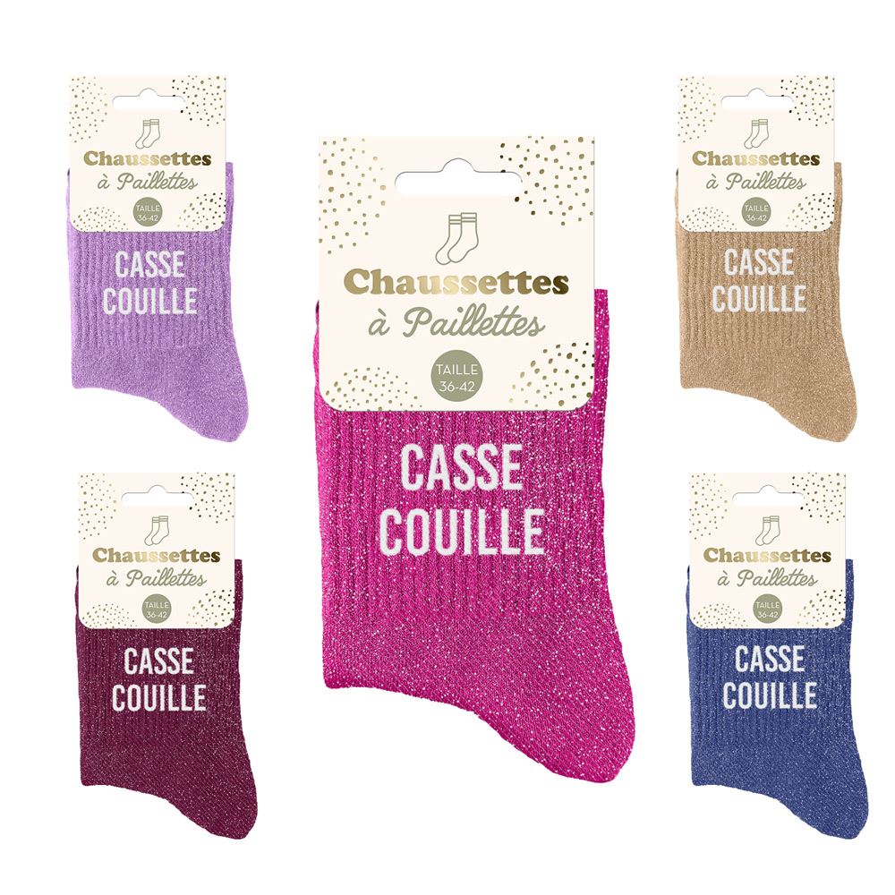 Chaussettes paillettes casse-couille 5mods /15pcs