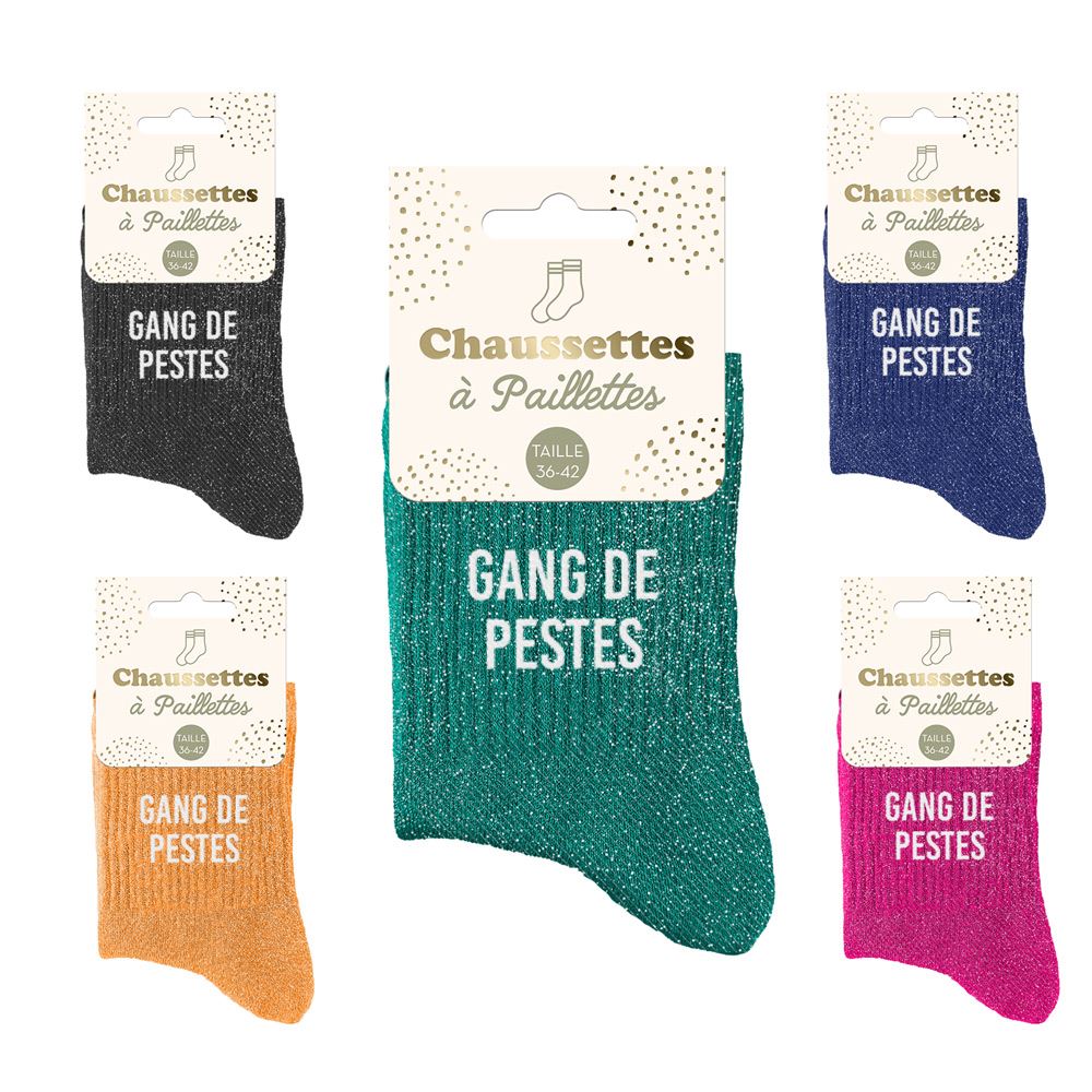 Chaussettes paillettes gang de pestes 5mods /15pcs