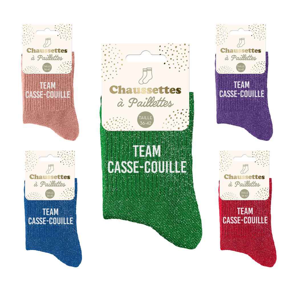 Chaussettes paillettes team casse-couille 5mods/ 15pcs