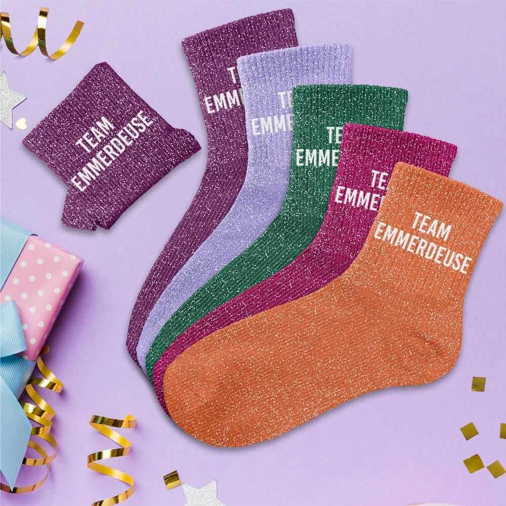 Chaussettes paillettes team emmerdeuse 5mods /15pcs