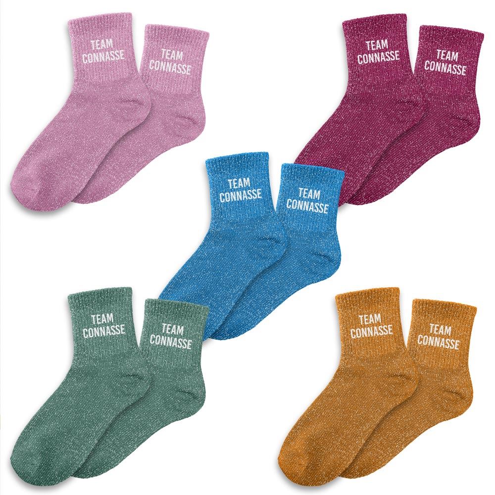 Chaussettes paillettes team connasse 5mods /15pcs