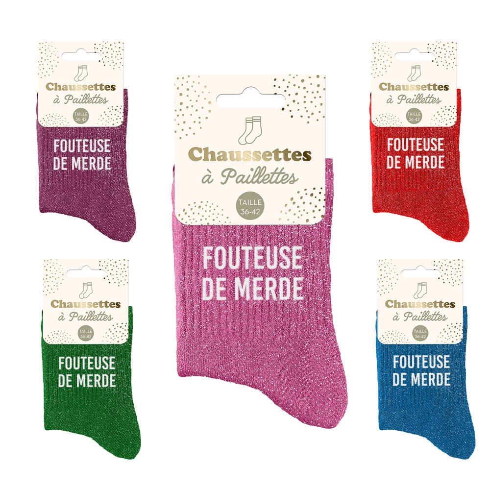 Chaussettes paillettes fouteuse de merde 5mods /15pcs