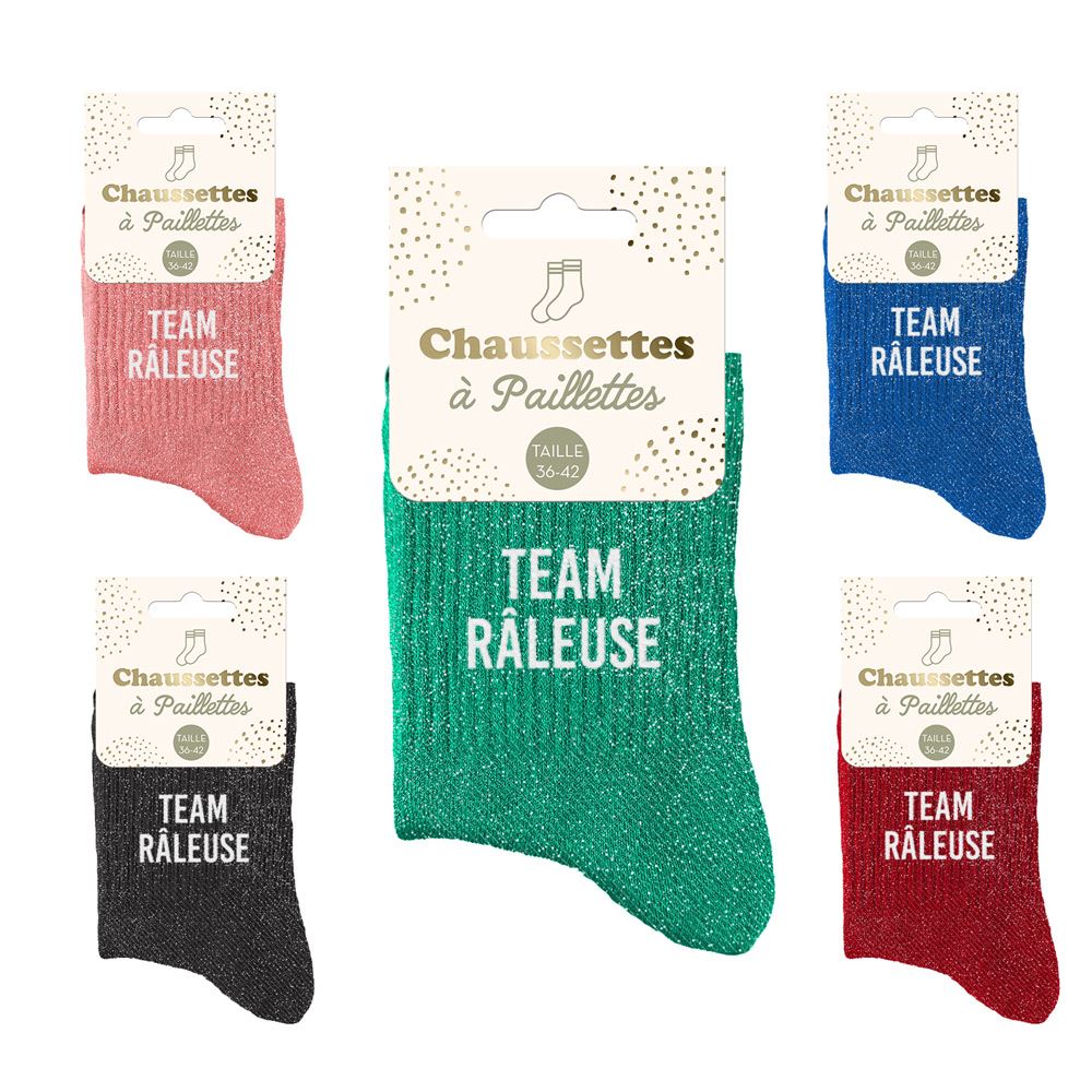 Chaussettes paillettes team rÂleuse 5mods /15pcs
