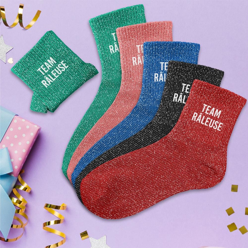 Chaussettes paillettes team rÂleuse 5mods /15pcs