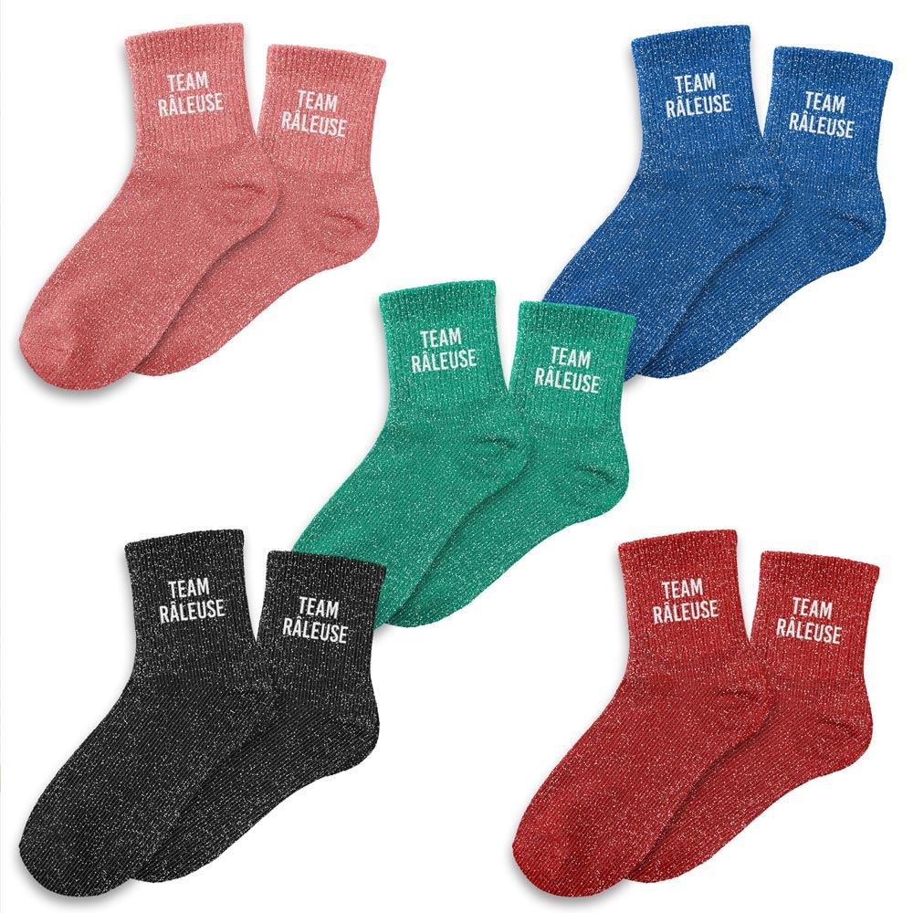 Chaussettes paillettes team rÂleuse 5mods /15pcs