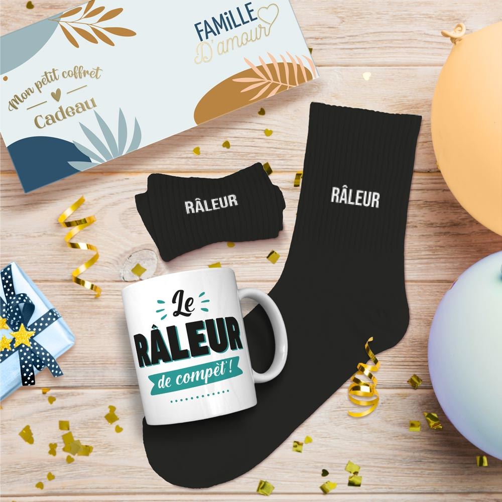 Coffret mug chaussettes homme raleur