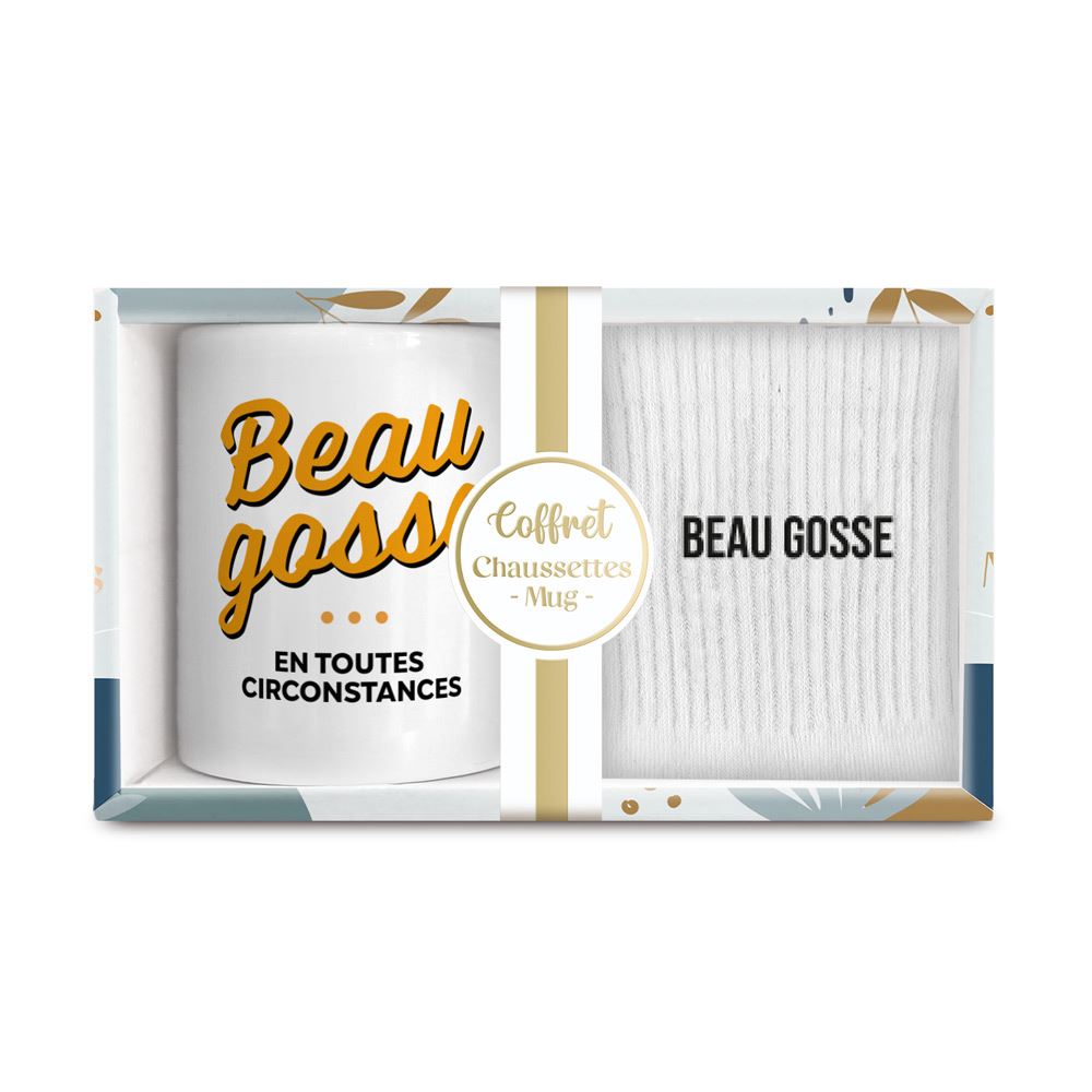 Coffret mug chaussettes homme beau gosse