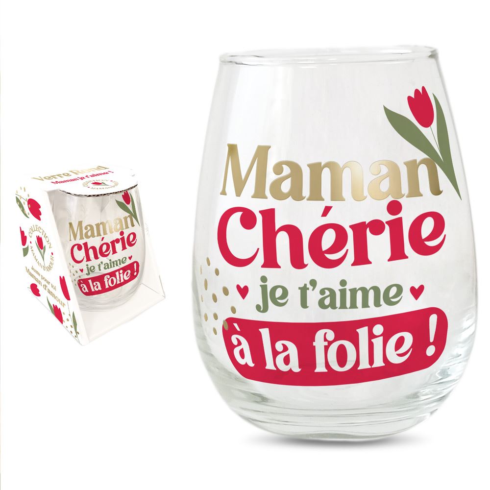 Verre rond maman cherie d amour