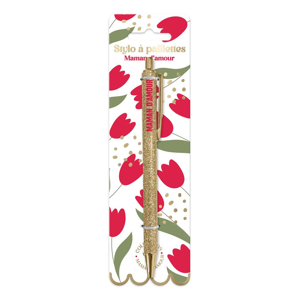 Stylo a paillettes maman d amour