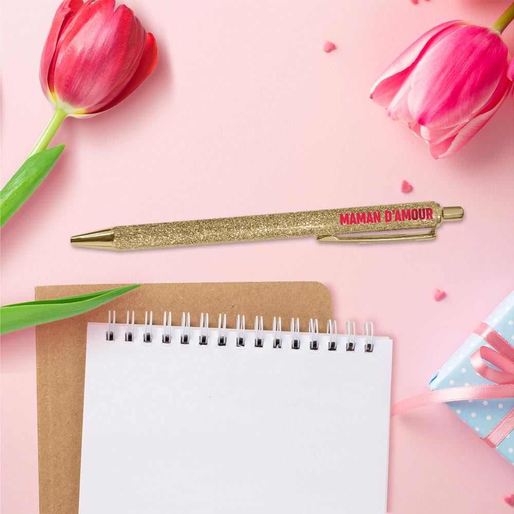 Stylo a paillettes maman d amour