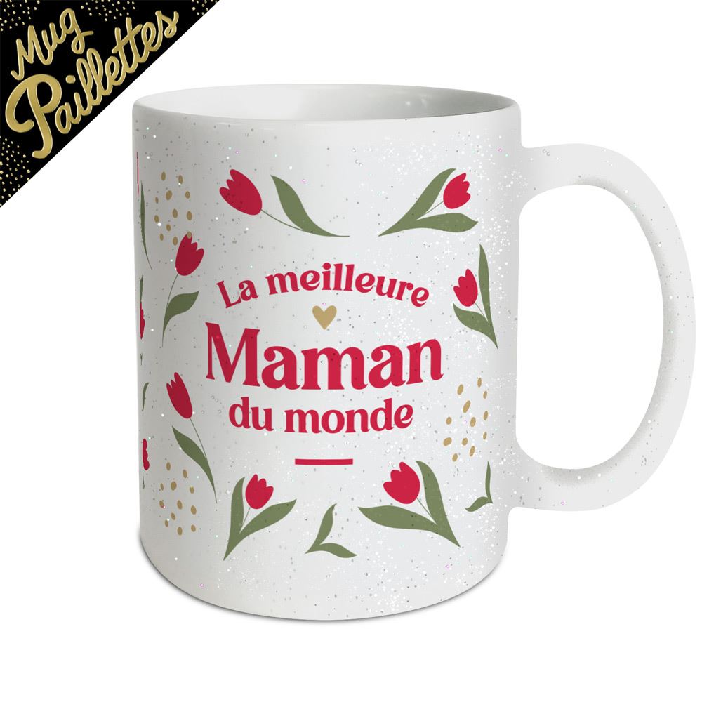 Mug paillettes meilleure maman