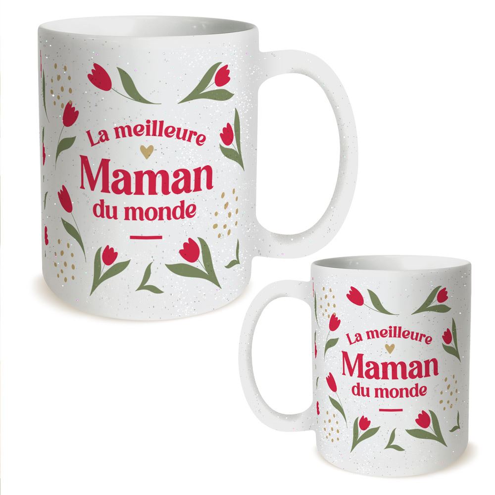 Mug paillettes meilleure maman