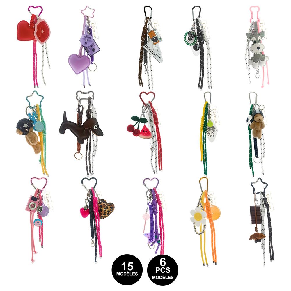 Bijoux de sac grigri 15mods / 90pcs