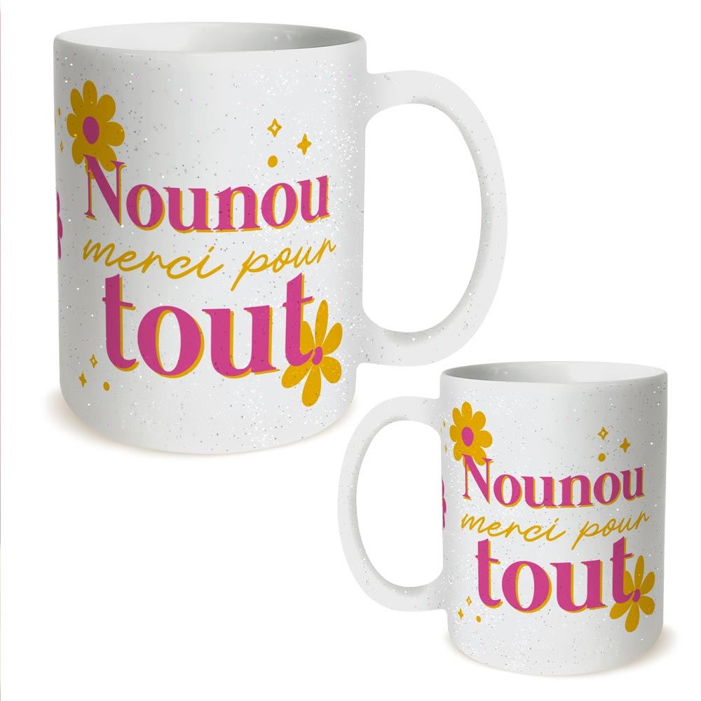 Mug paillettes nounou merci pour tout