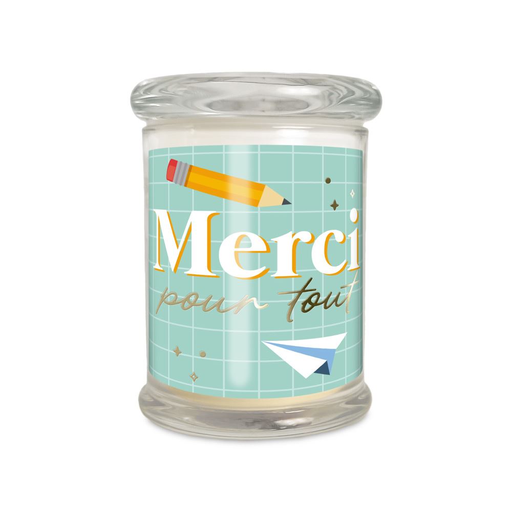 Bougie verre coton merci pour tout