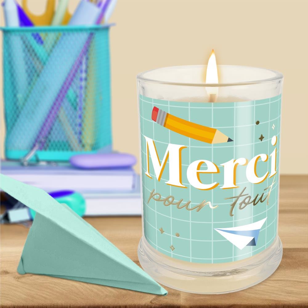 Bougie verre coton merci pour tout