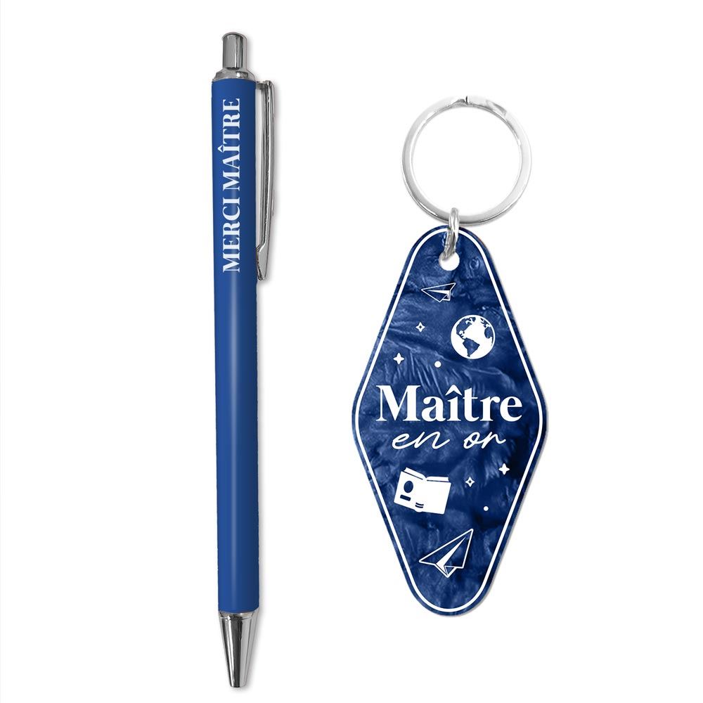 Duo porte-cles motel et stylo maitre
