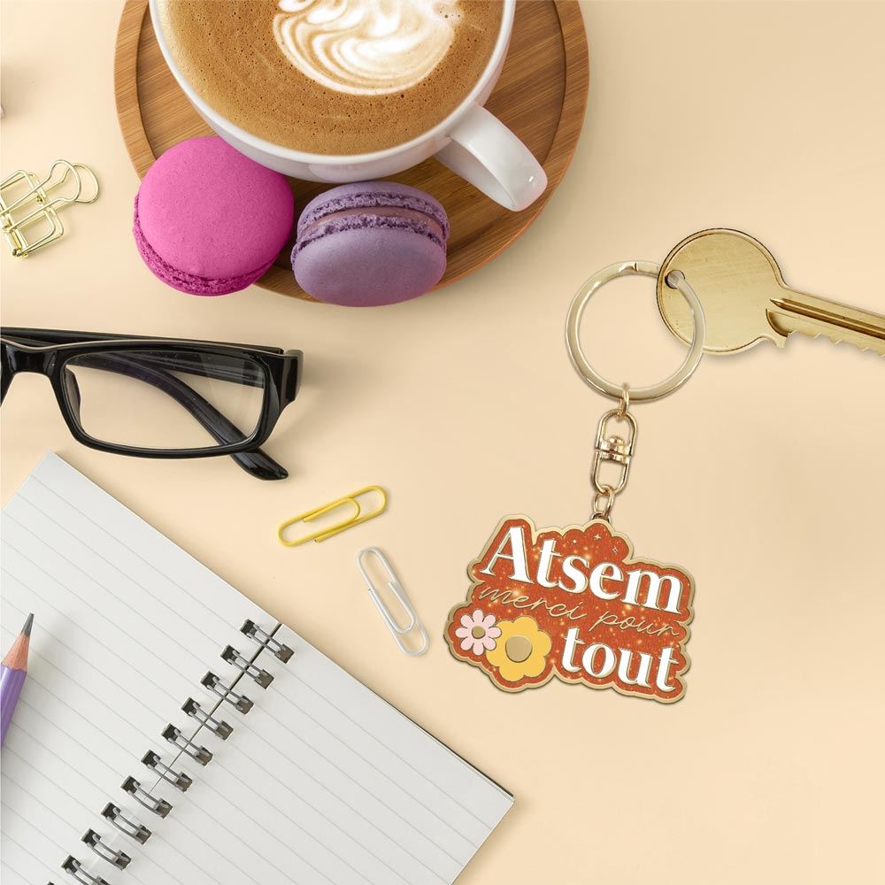 Porte-cles atsem  merci pour tout